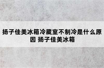 扬子佳美冰箱冷藏室不制冷是什么原因 扬子佳美冰箱